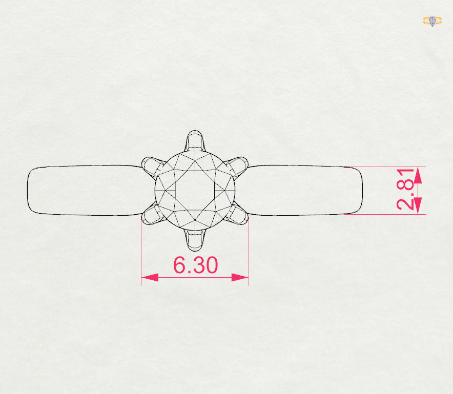 CARA Златен пръстен с диамант 0.45 ct GIA сертификат K101-10040R