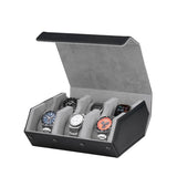 Транспортен кутия за 6 часовника Rothenschild от естествена кожа RS-3178-6-BL-GY