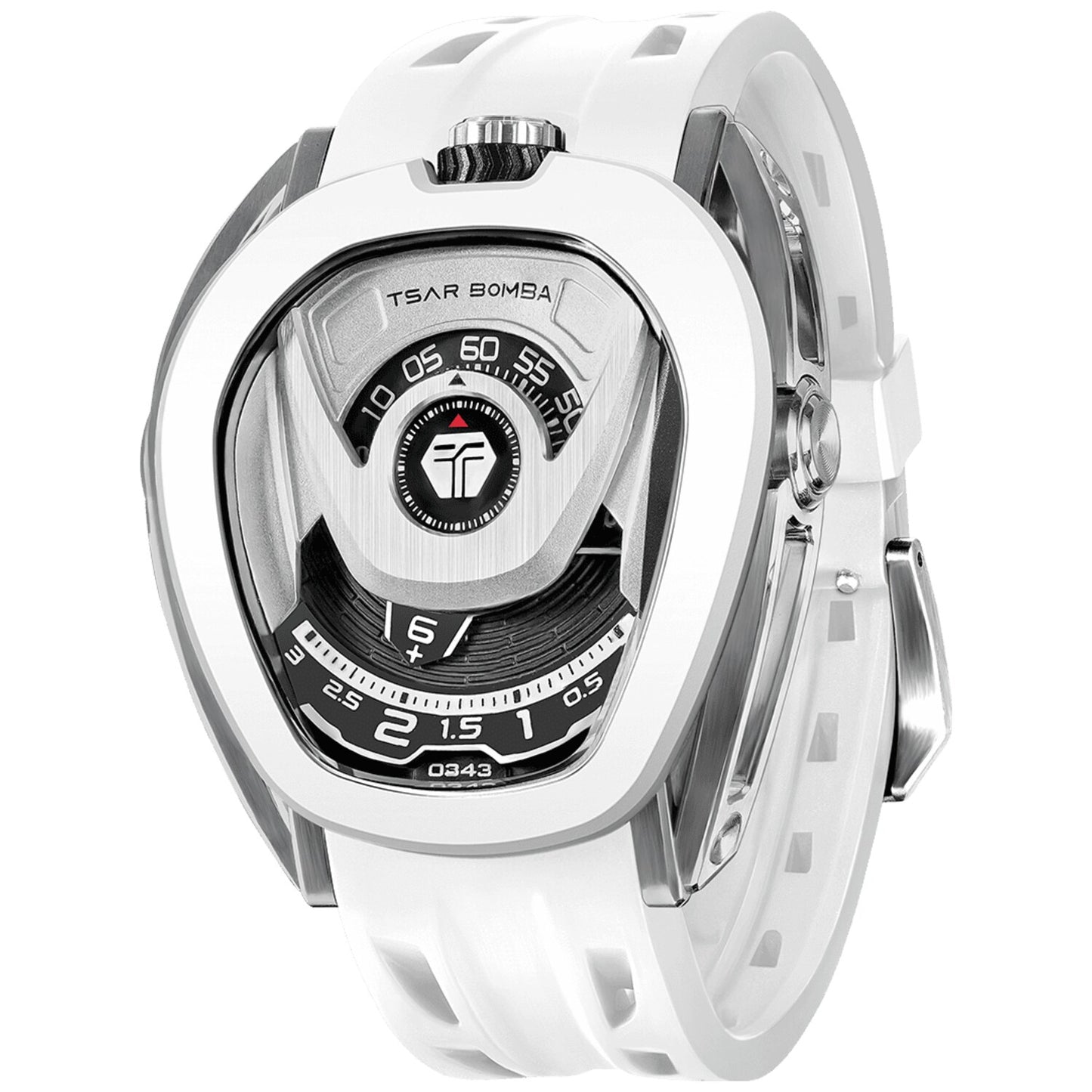 Мъжки часовник TSAR BOMBA Reactor Automatic White Silver TB8213A-08 4
