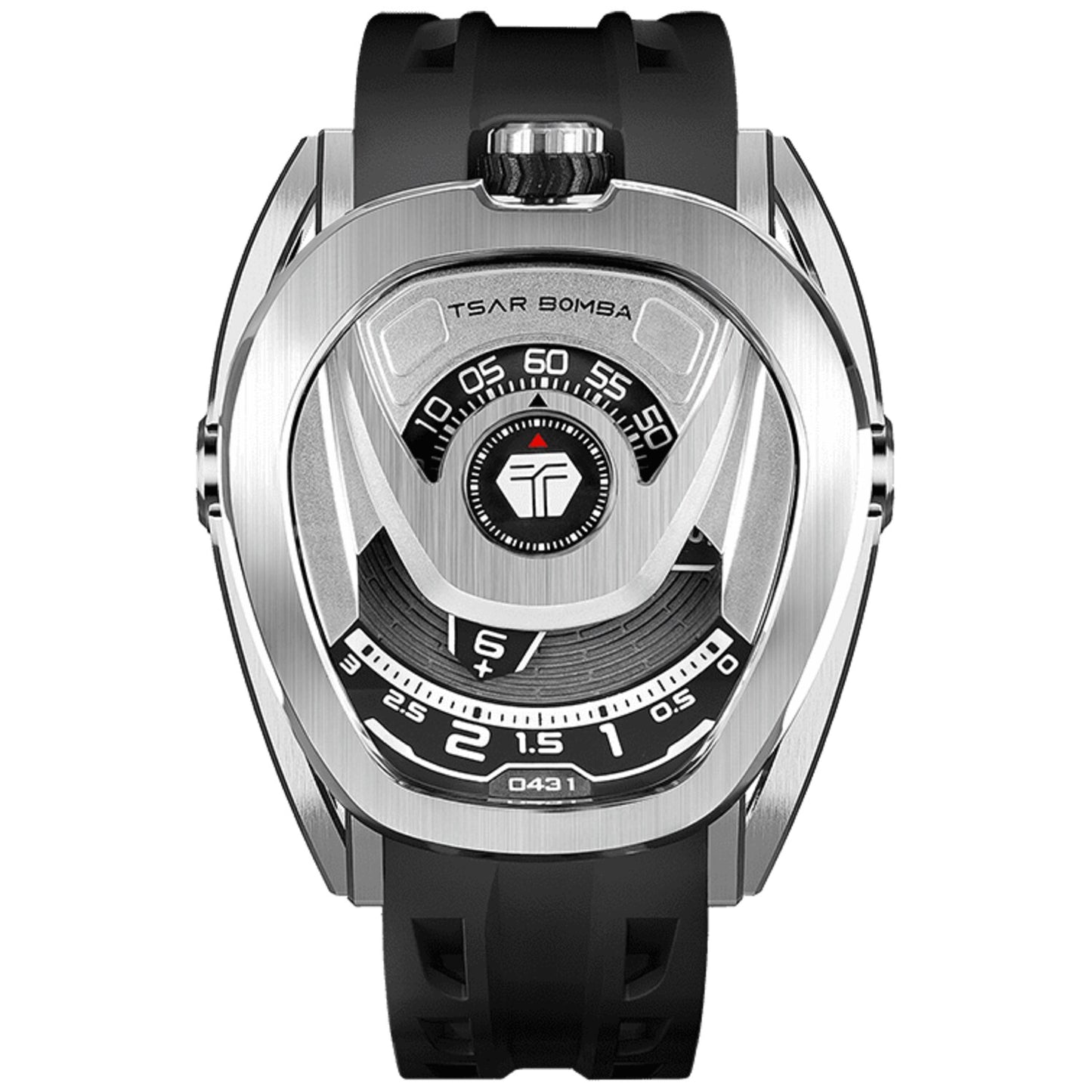 Мъжки часовник TSAR BOMBA Pulse Reactor Automatic Silver Black TB8213SB 4