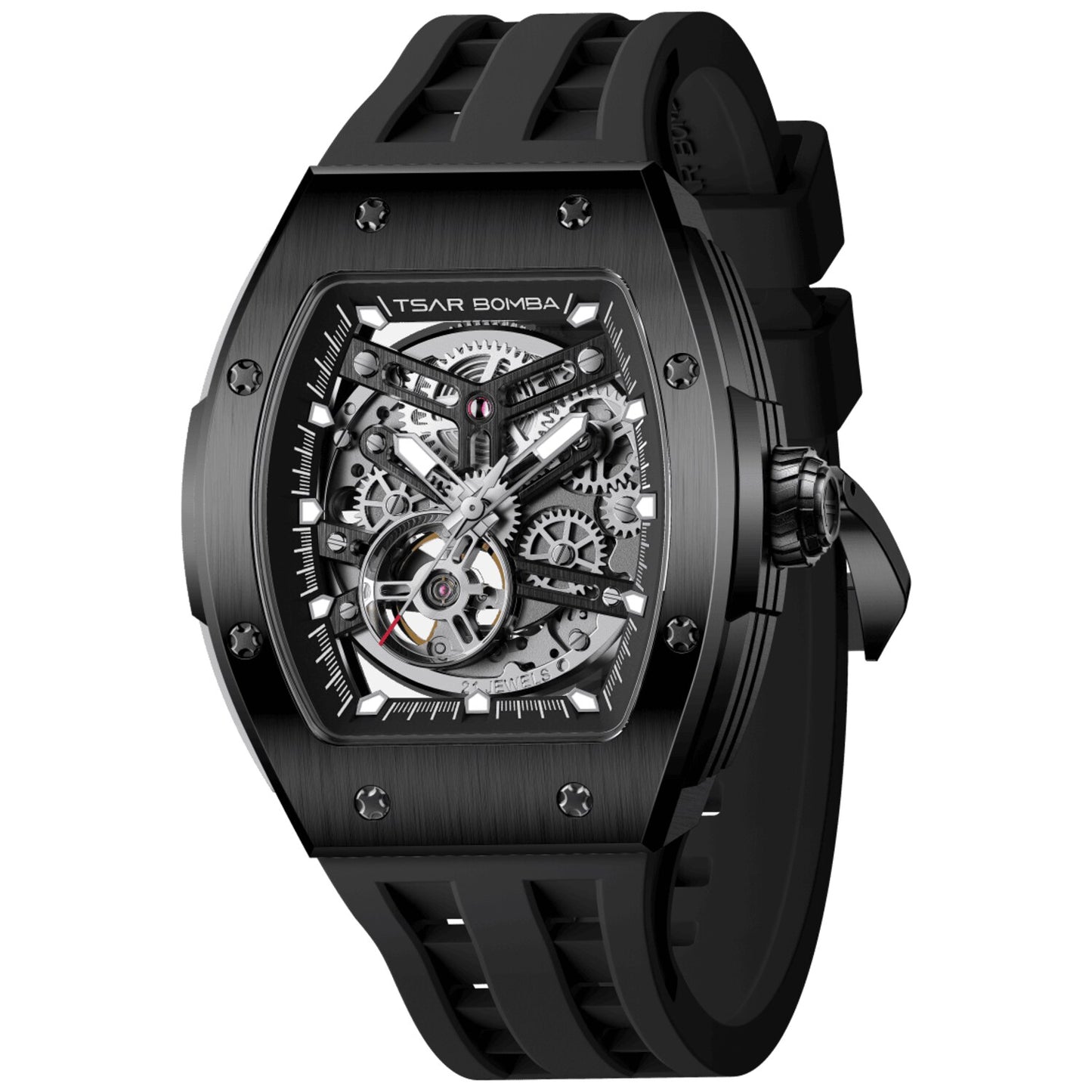 Мъжки часовник TSAR BOMBA T-Elemental Automatic Black TB8228A-03 - 4