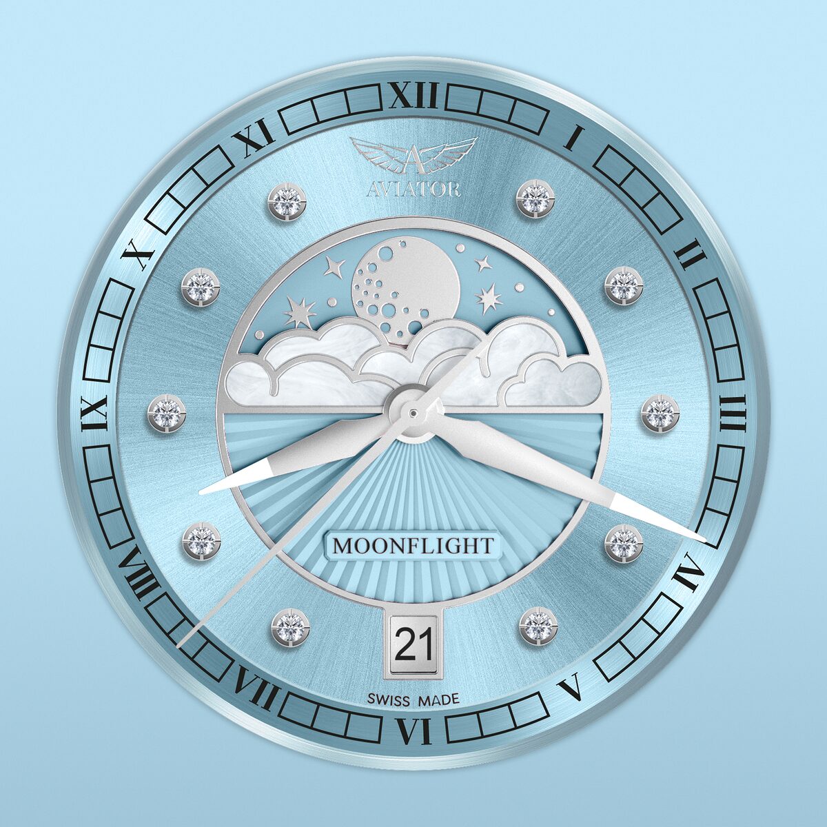 Дамски часовник Aviator Douglas Moonflight Diamonds Limited Edition V.1.33.0.359.5