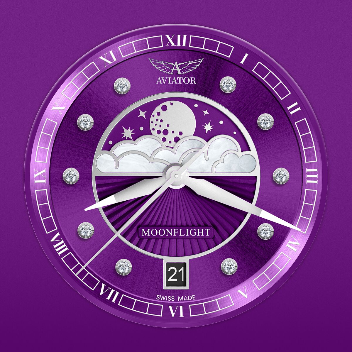 Дамски часовник Aviator Douglas Moonflight Diamonds Limited Edition V.1.33.0.361.5