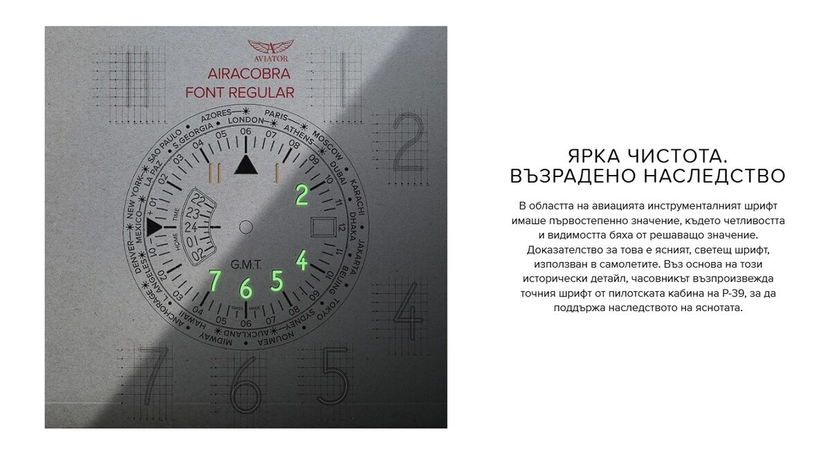 Мъжки часовник Aviator Airacobra Gmt V.1.37.3.308.5