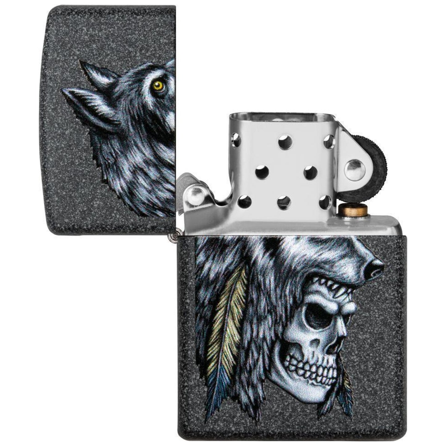 Запалка Zippo 29863 Wolf Skull Feather Design 4