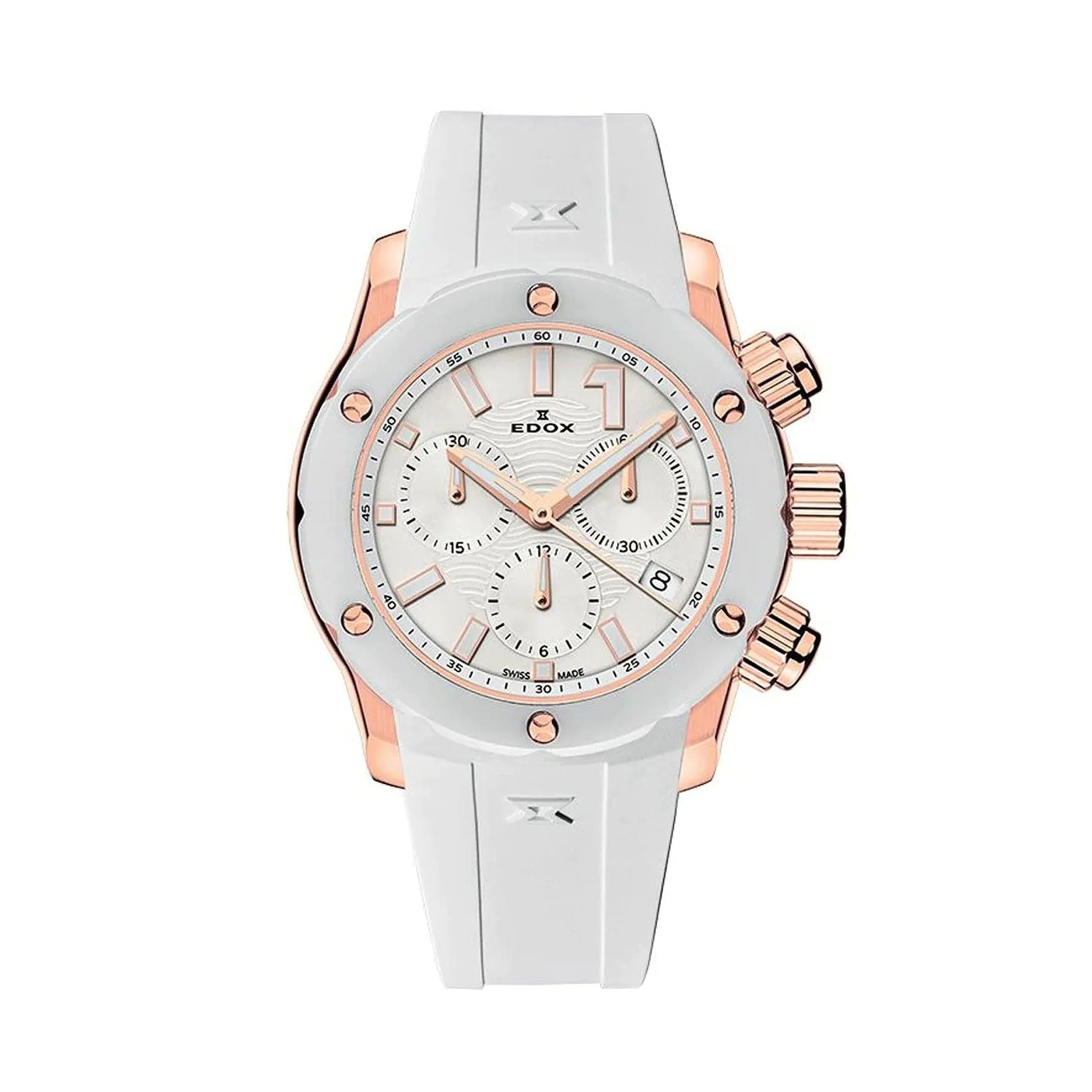 Дамски часовник Edox Chronograph Ceramic 10225-37RB-BIR CO-1