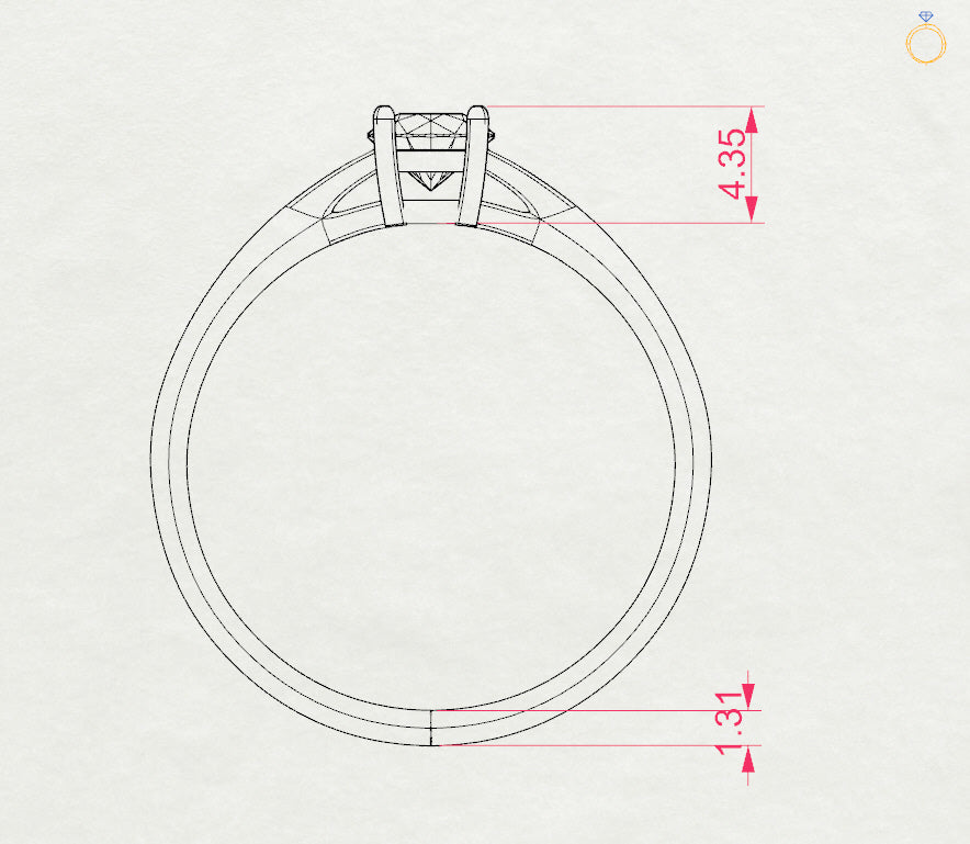 CARA Златен пръстен с диамант 0.35 ct GIA сертификат K101-10012Y