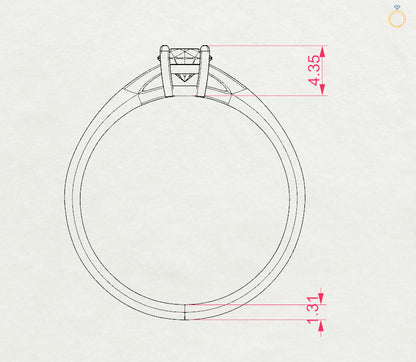 CARA Златен пръстен с диамант 0.35 ct GIA сертификат K101-10012Y