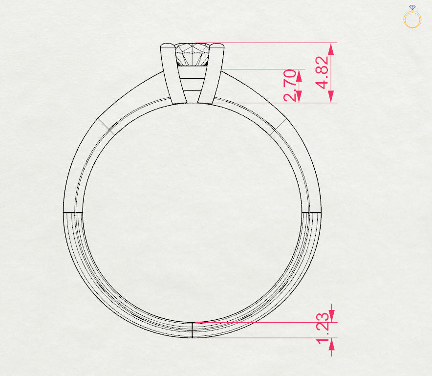CARA Златен пръстен с диамант 0.30 ct GIA сертификат K101-10021R