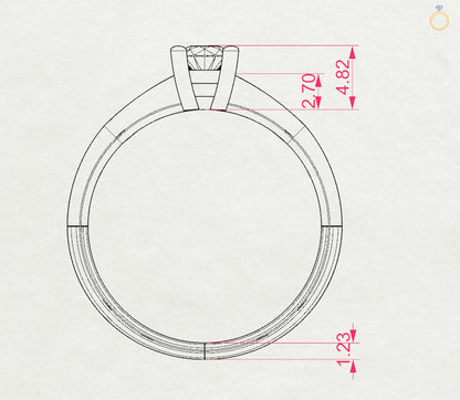 CARA Златен пръстен с диамант 0.30 ct GIA сертификат K101-10021R