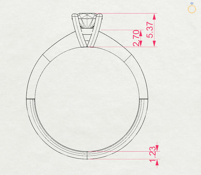 CARA Златен пръстен с диамант 0.35 ct GIA сертификат K101-10021W