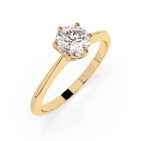 Пръстен Cara 101-10027 18К Жълто Злато С GIA Диамант 0.5 Ct