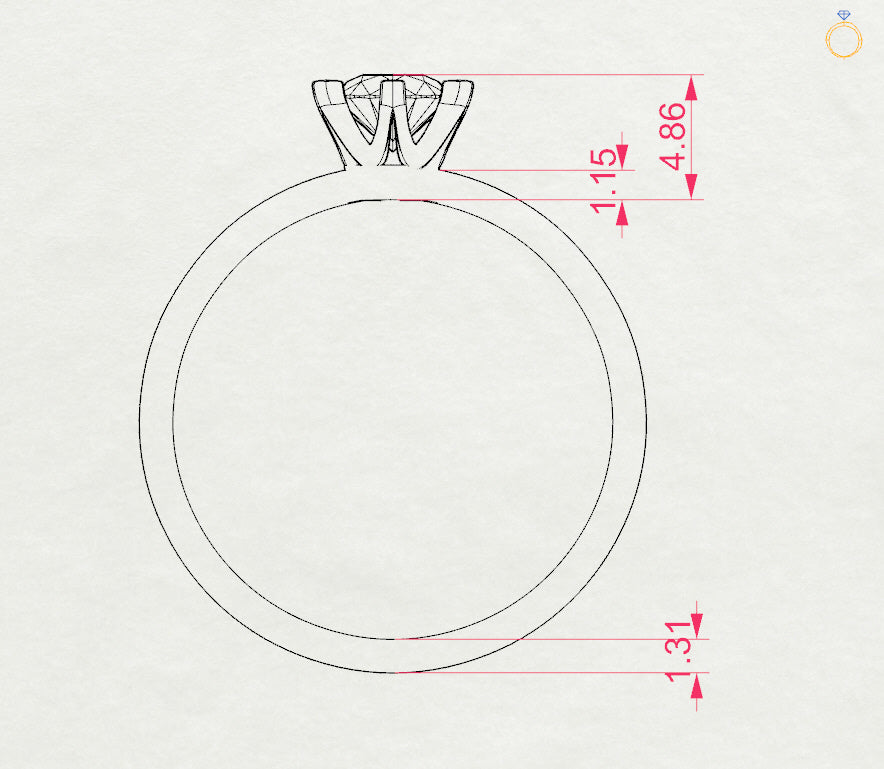 CARA Златен пръстен с диамант 0.45 ct GIA сертификат K101-10040R