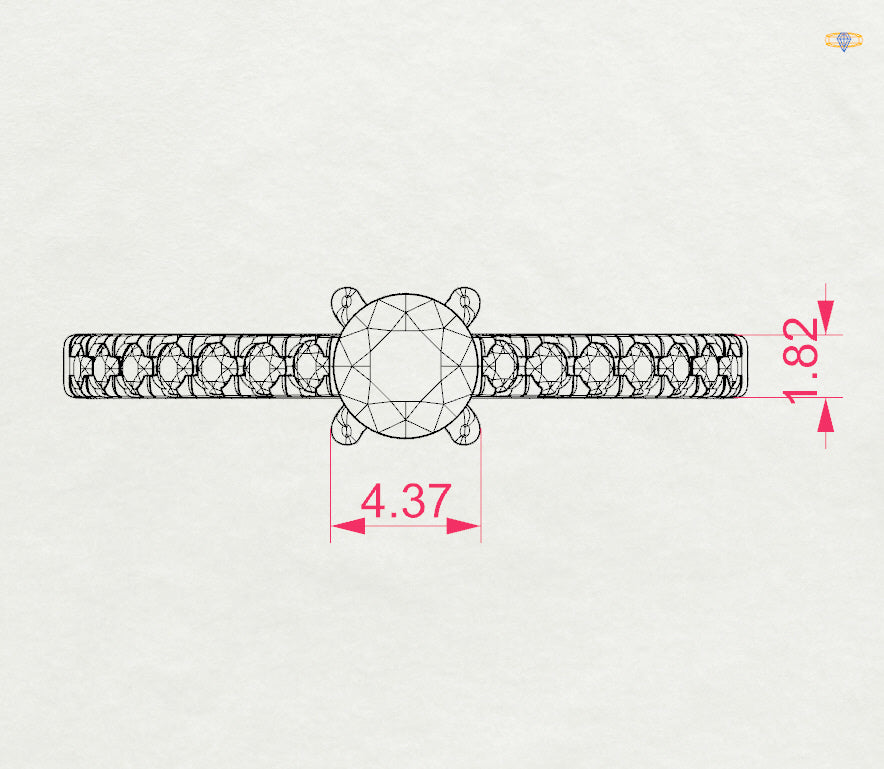 CARA Златен пръстен с диаманти 0.30 + 0.21 ct GIA сертификат K101-10012R
