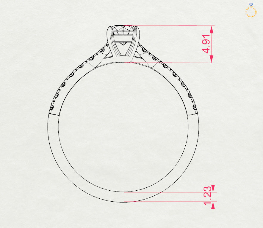 CARA Златен пръстен с диаманти 0.30 + 0.21 ct GIA сертификат K101-10012R