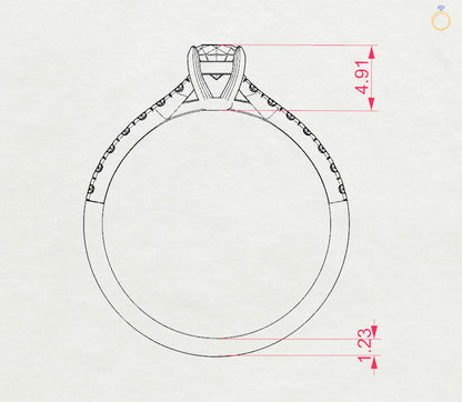 CARA Златен пръстен с диаманти 0.30 + 0.21 ct GIA сертификат K101-10012R