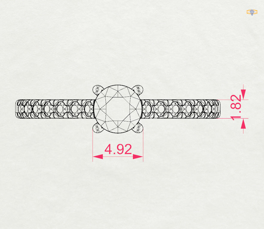 CARA Златен пръстен с диаманти 0.40+0.21 ct GIA сертификат K101-10094R