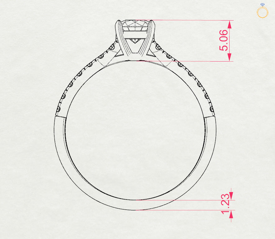 CARA Златен пръстен с диаманти 0.40+0.21 ct GIA сертификат K101-10094R