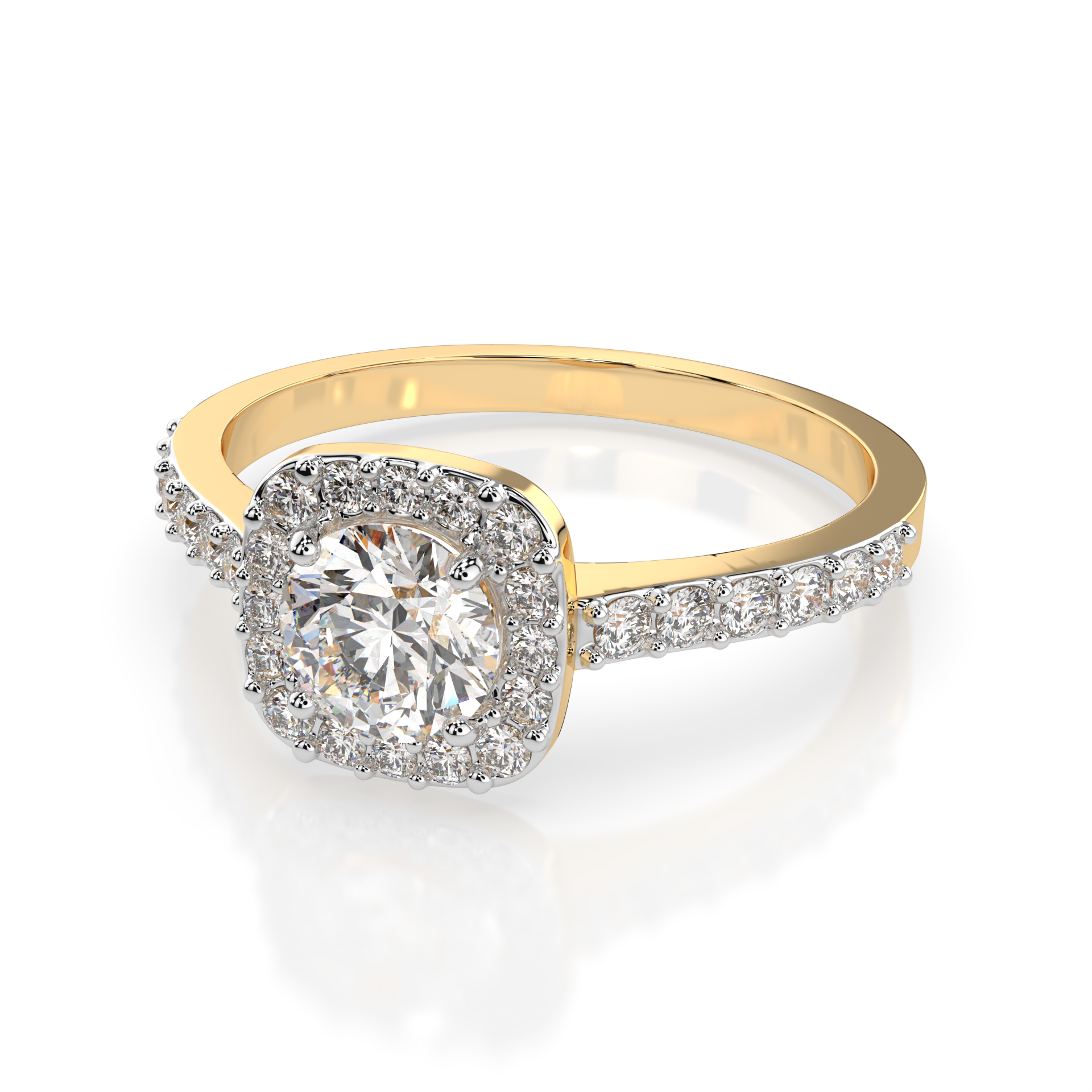 CARA Златен пръстен с диаманти 0.30+0.27 ct GIA сертификат K101-10152Y