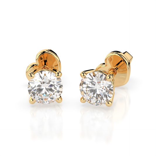 Cara Златни Обеци С GIA Сертифицирани Диаманти K102-10012Y