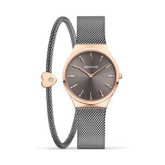 Дамски сет часовник и гривна Bering Classic 12131-369-GWP