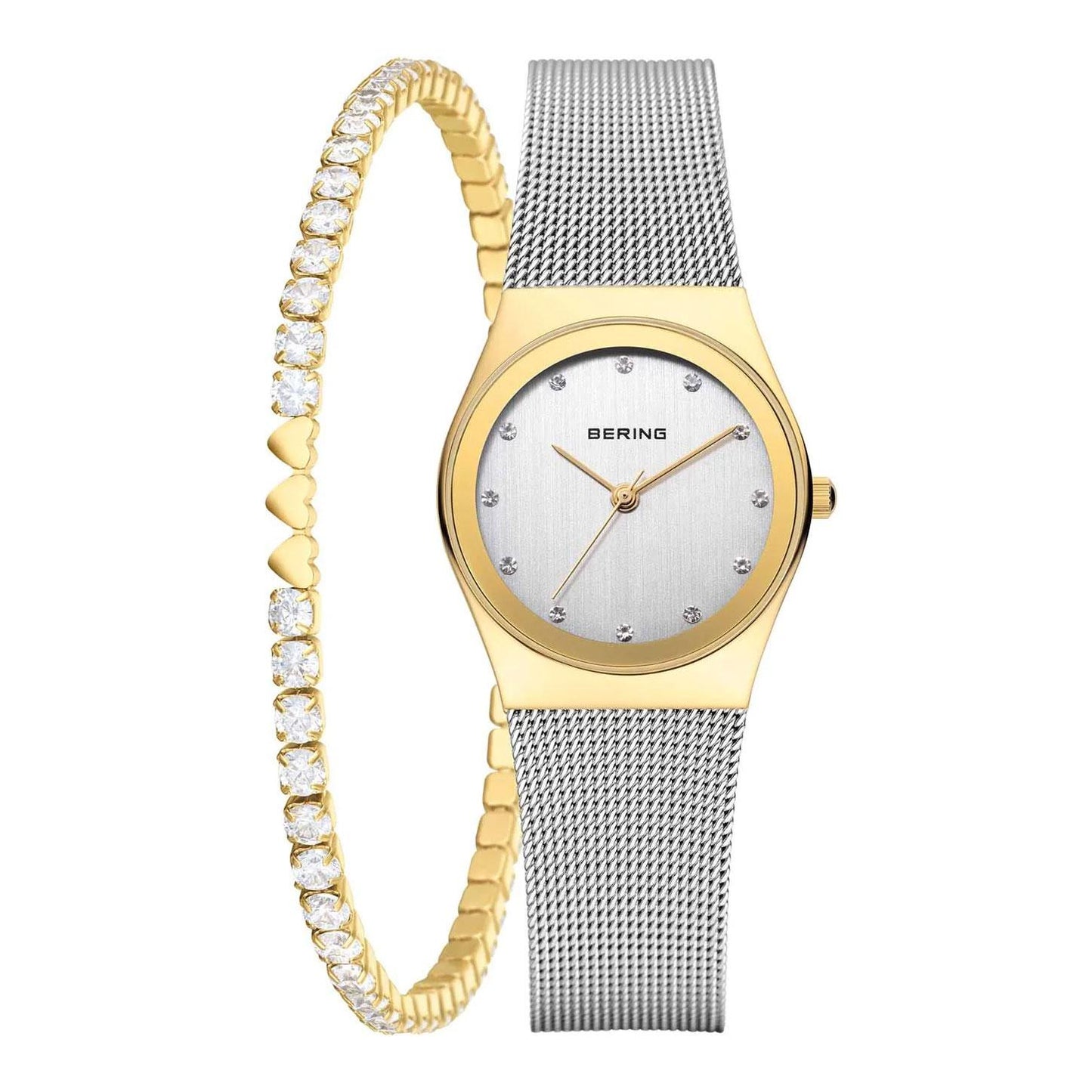 Дамски сет часовник и гривна Bering Classic 12927-001-GWP
