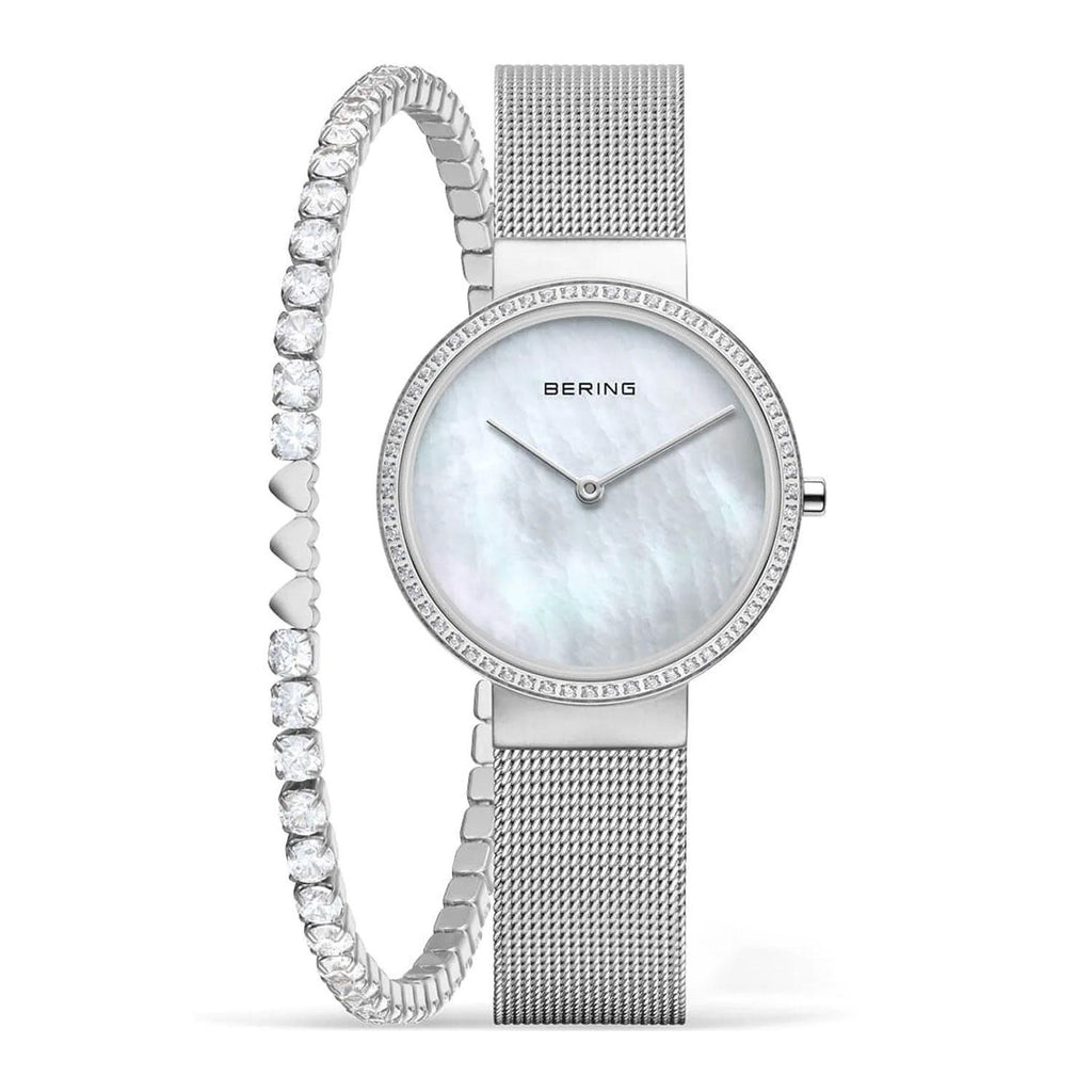 Дамски сет часовник и гривна Bering Classic 14531-004-GWP190