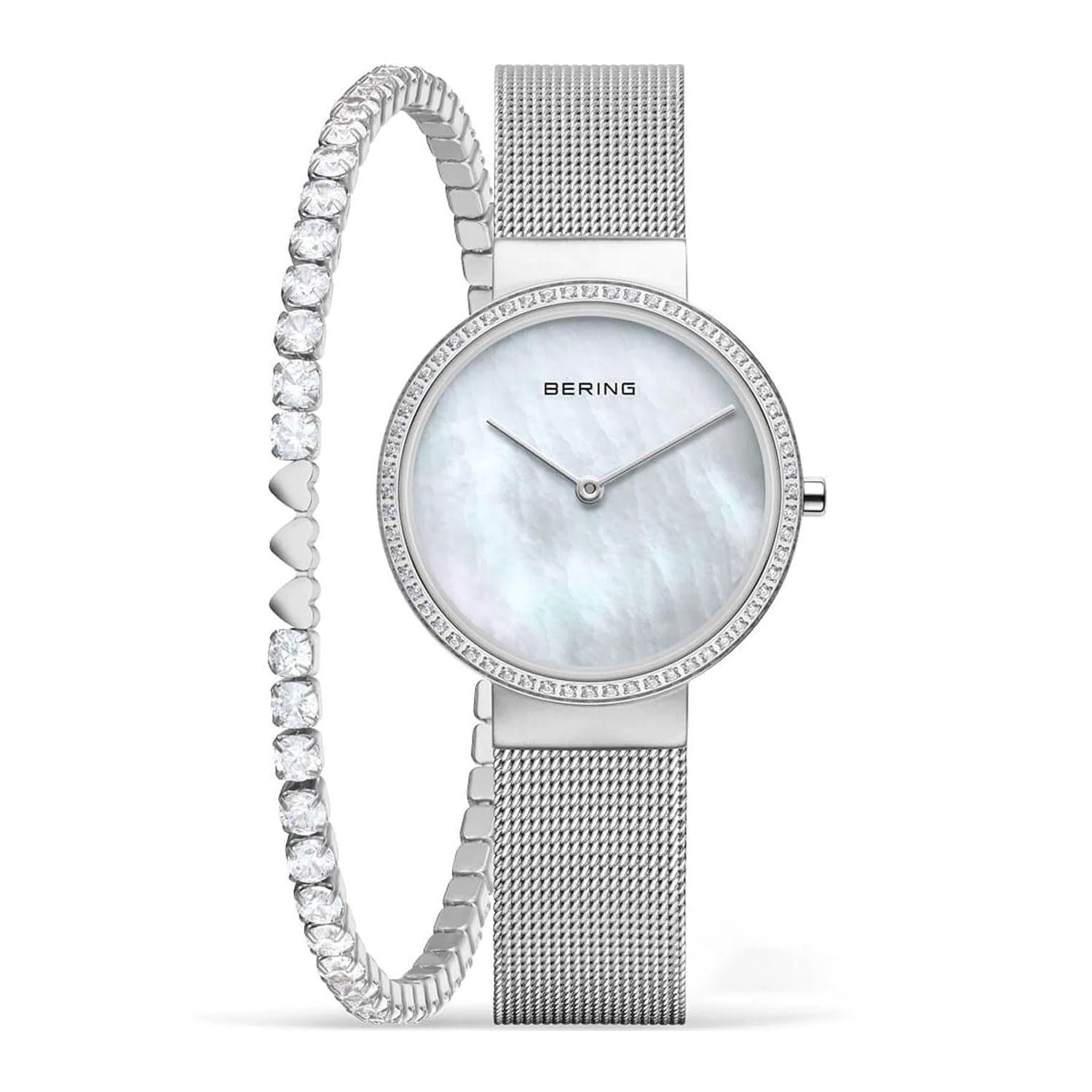 Дамски сет часовник и гривна Bering Classic 14531-004-GWP190