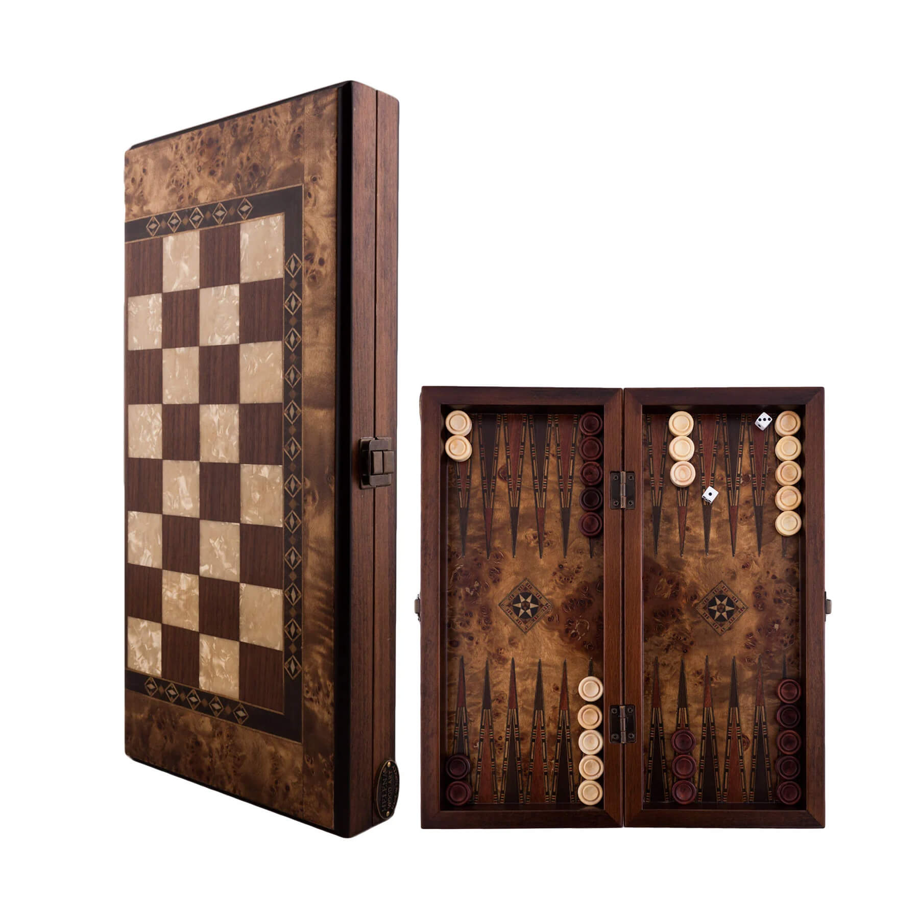 Малка дървена табла - Compact от Орех ръчна изработка