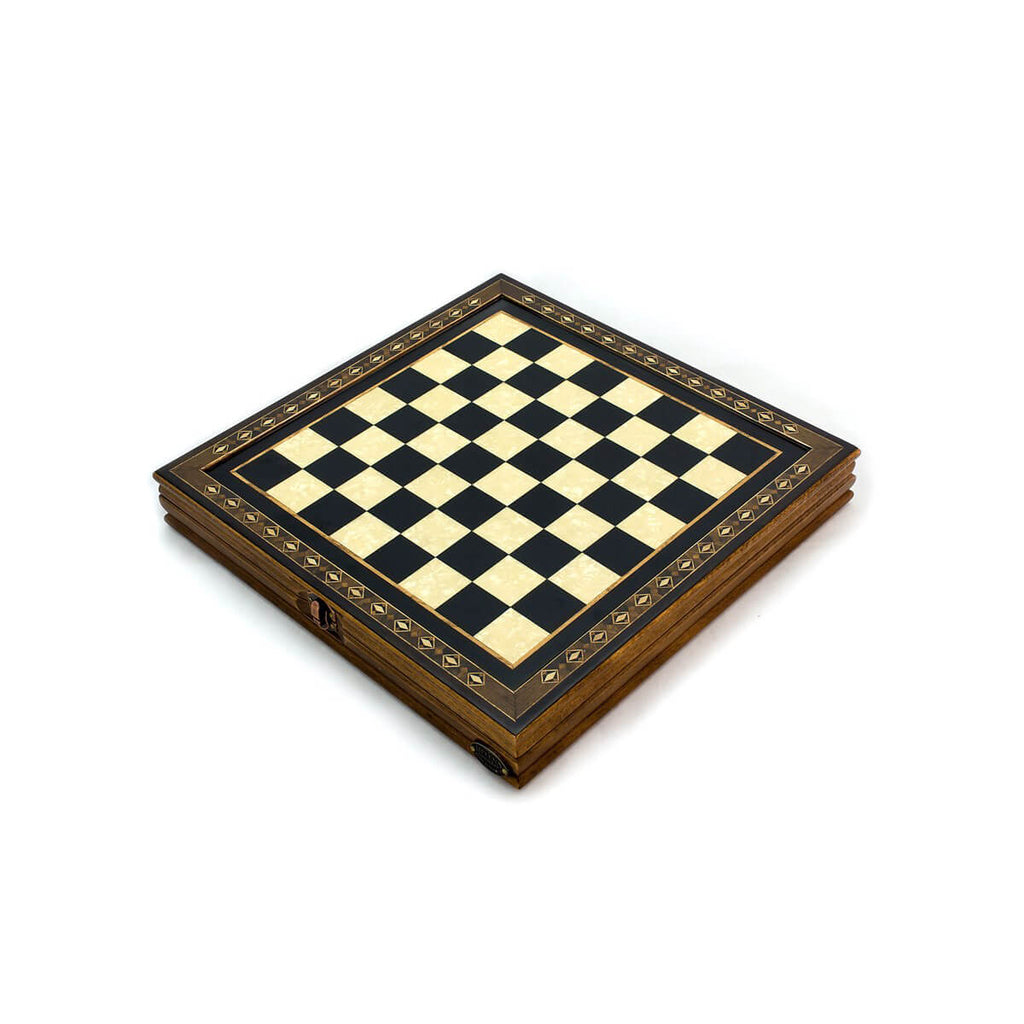 Дървен шах Hero от роза покрит със седеф ръчна изработка