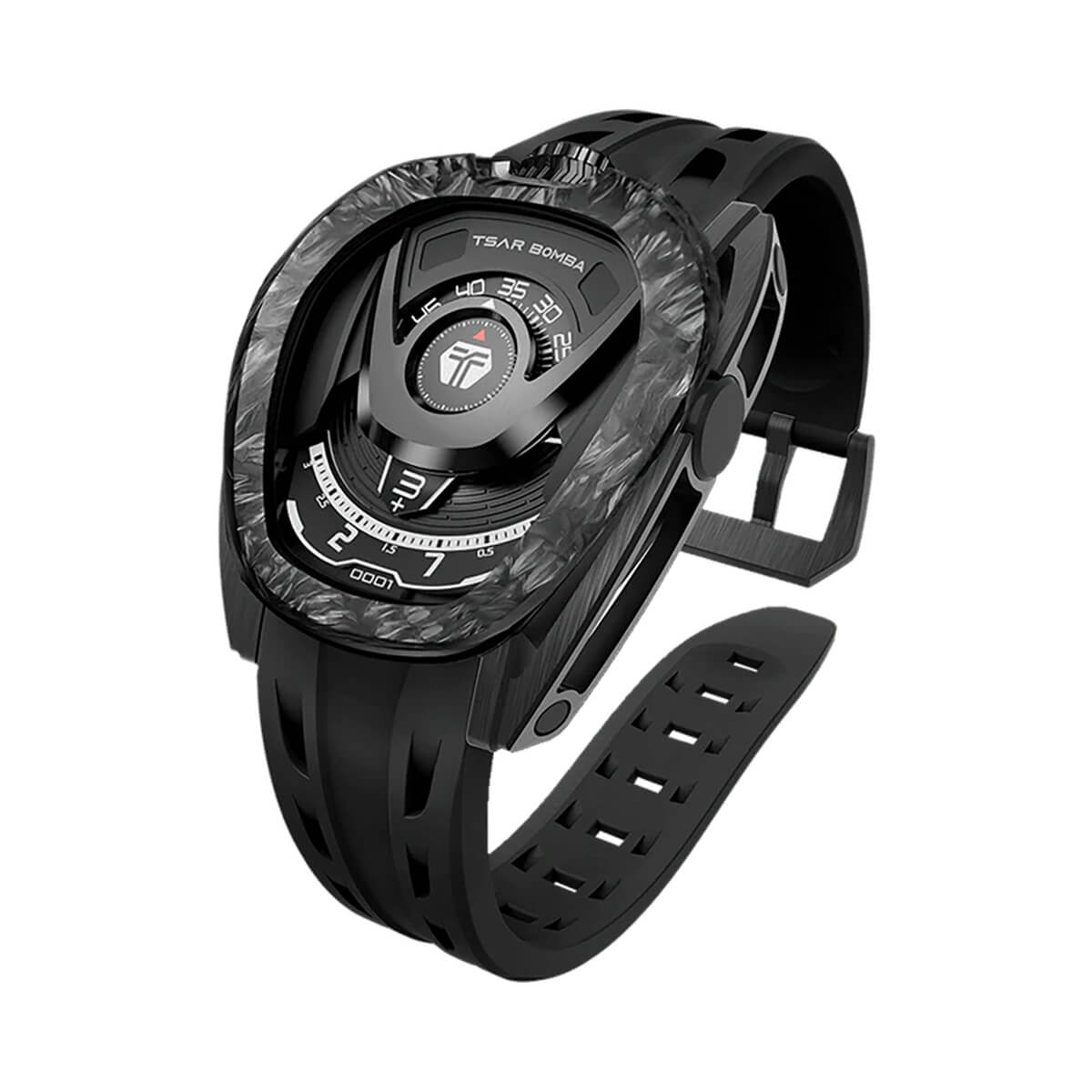 Мъжки часовник TSAR BOMBA Pulse Reactor-Interchangeable Automatic Carbon Fiber Black