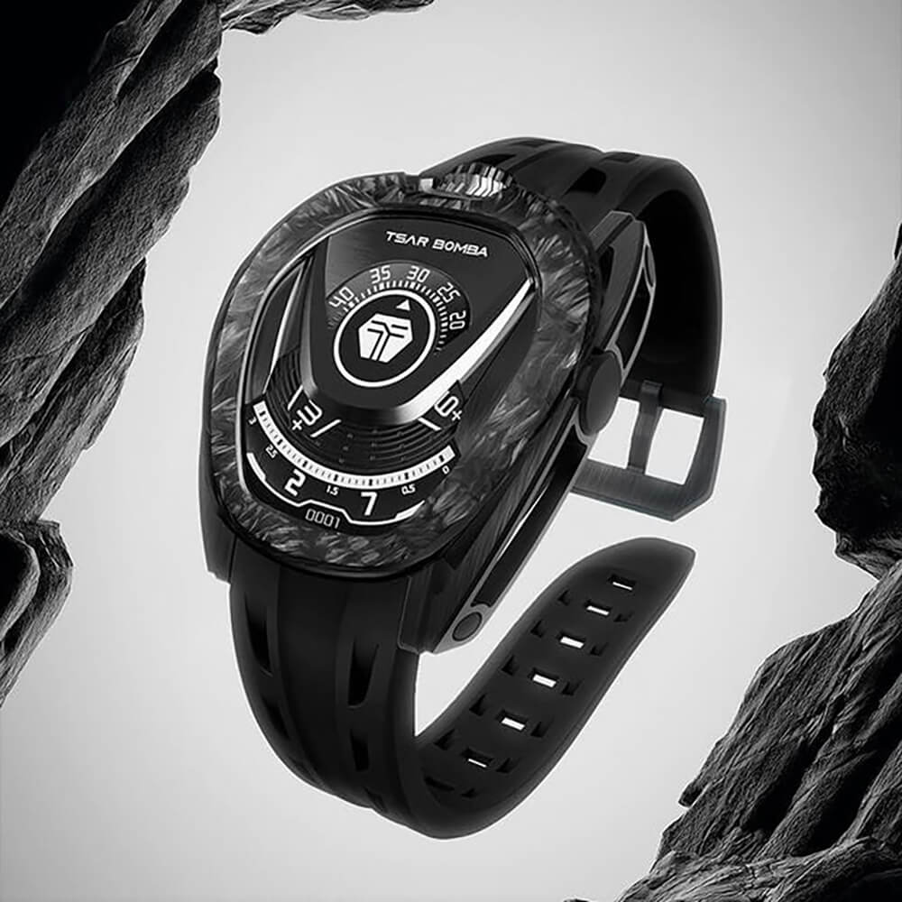 Мъжки часовник TSAR BOMBA Pulse Reactor-Interchangeable Automatic Carbon Fiber Black