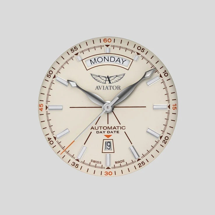 Aviator Douglas Day-date V.3.20.0.141.4 - Мъжки Автоматичен Часовник С Винтидж Дизайн И Сапфирено Стъкло