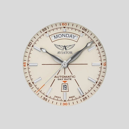 Aviator Douglas Day-date V.3.20.0.141.4 - Мъжки Автоматичен Часовник С Винтидж Дизайн И Сапфирено Стъкло