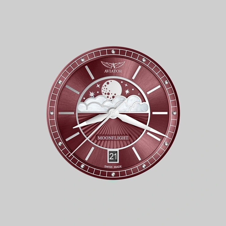 Часовник Aviator V.3.18.8.162.4 - Лимитиран Мъжки Автоматичен Модел С Черен Циферблат И Кафява Кожена Каишка