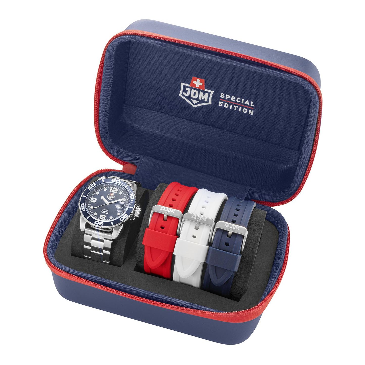 Мъжки часовник JDM Military Sapphire Mike Plus сет с каишки JDM-WG029-02