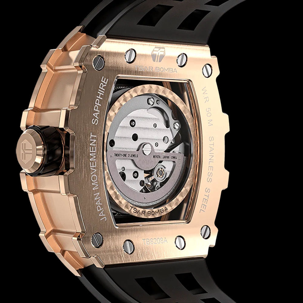 Мъжки часовник TSAR BOMBA Black Gold Emperor Automatic JYTB8208AG
