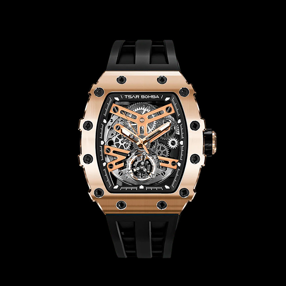 Мъжки часовник TSAR BOMBA Black Gold Emperor Automatic JYTB8208AG