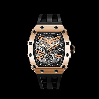Мъжки часовник TSAR BOMBA Black Gold Emperor Automatic JYTB8208AG
