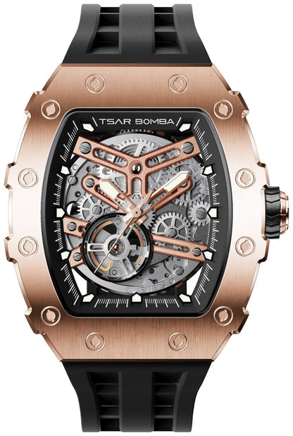 Мъжки часовник TSAR BOMBA Black Gold Emperor Automatic JYTB8208AG