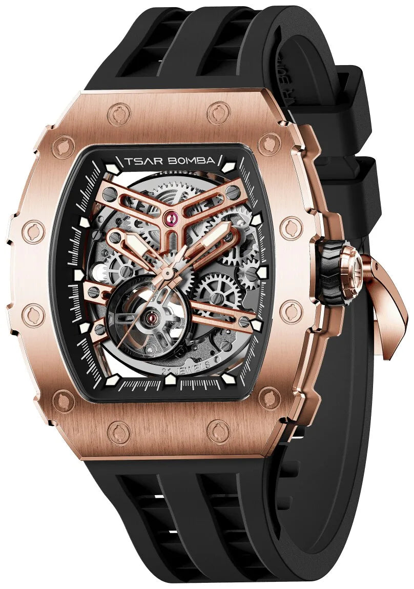 Мъжки часовник TSAR BOMBA Black Gold Emperor Automatic JYTB8208AG