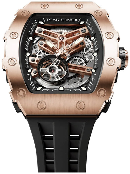 Мъжки часовник TSAR BOMBA Black Gold Emperor Automatic JYTB8208AG