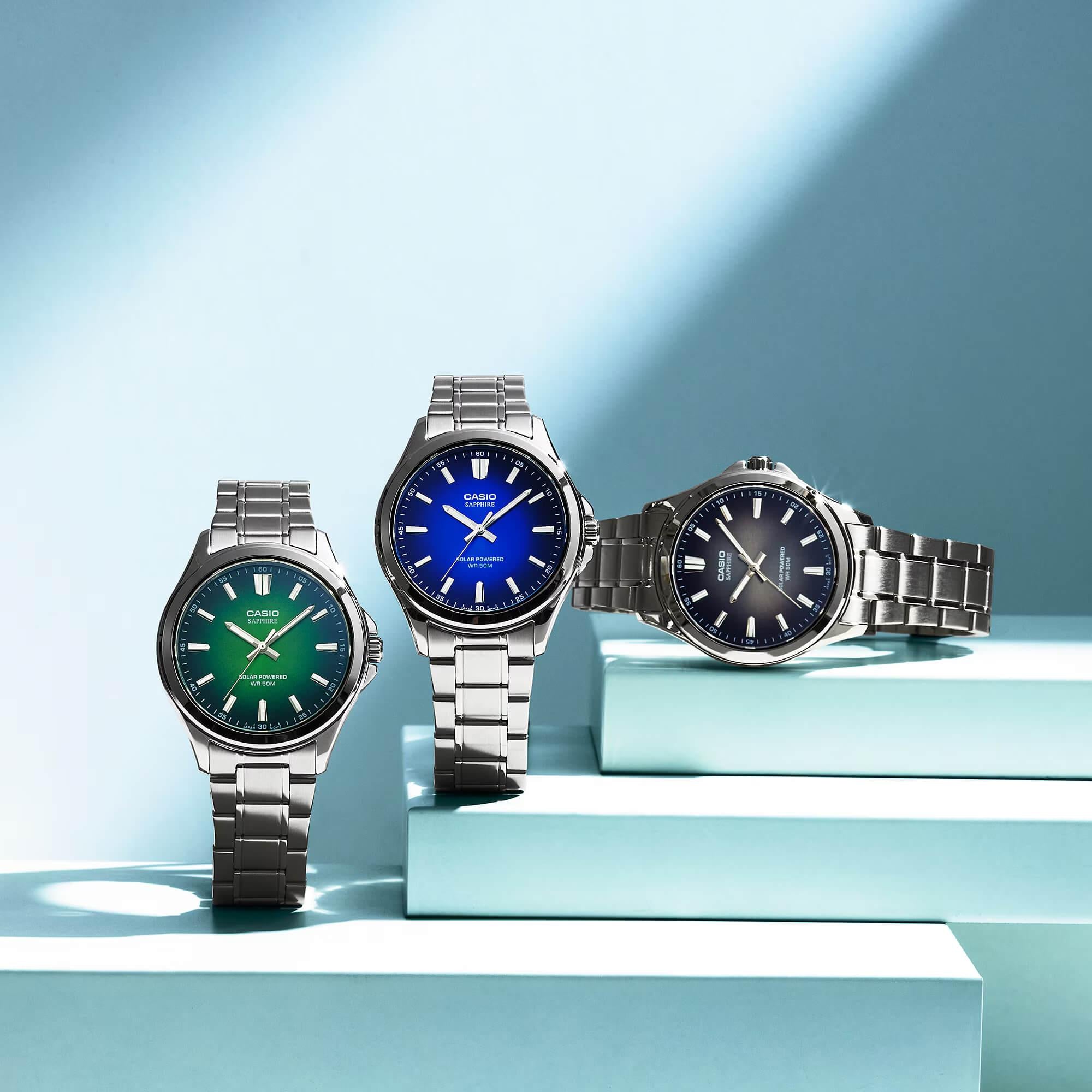 Мъжки часовник Casio Solar Sapphire MTS-RS100D-3AVDF