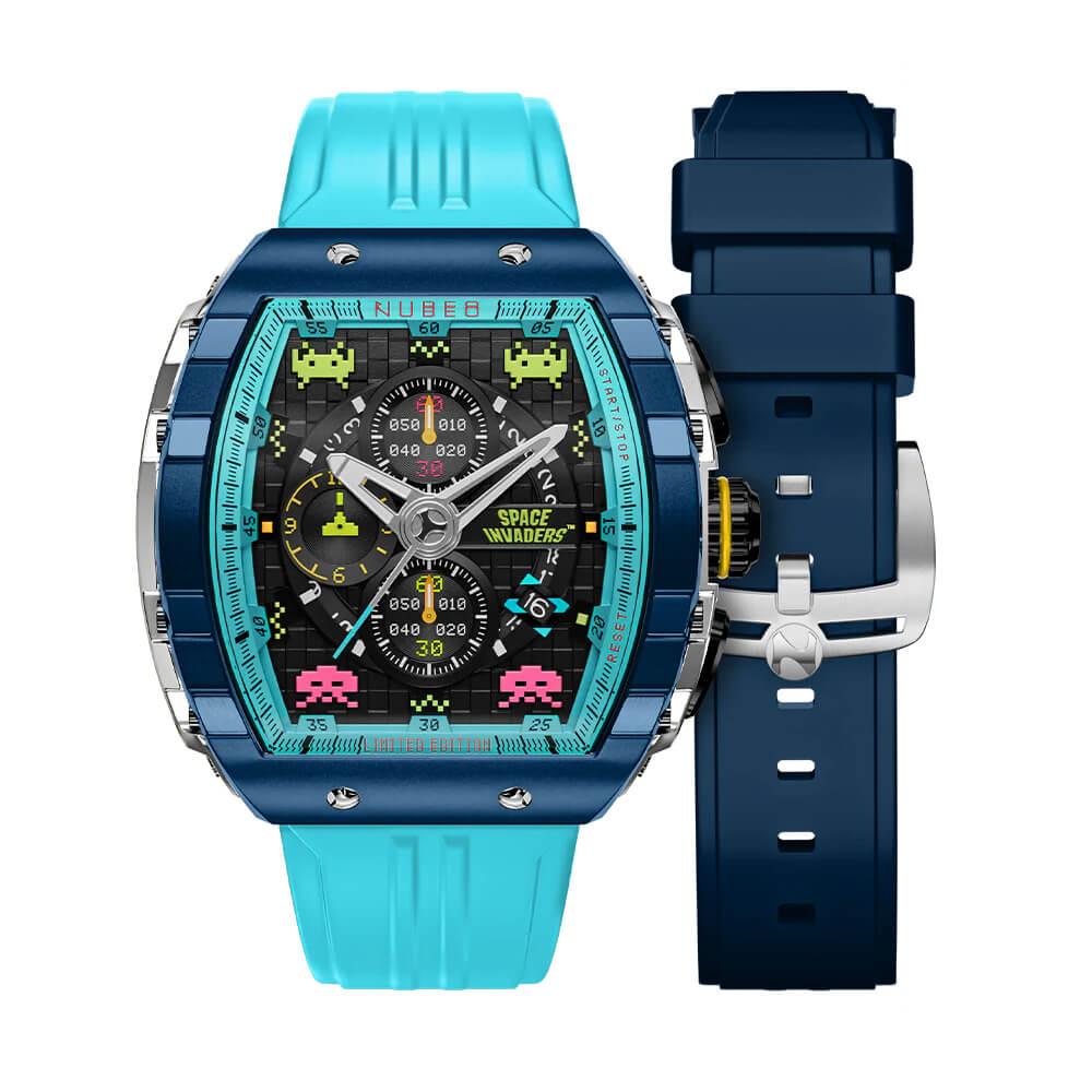Мъжки часовник Nubeo Magellan Chronograph Space Invaders – Cosmic Cobalt Limited