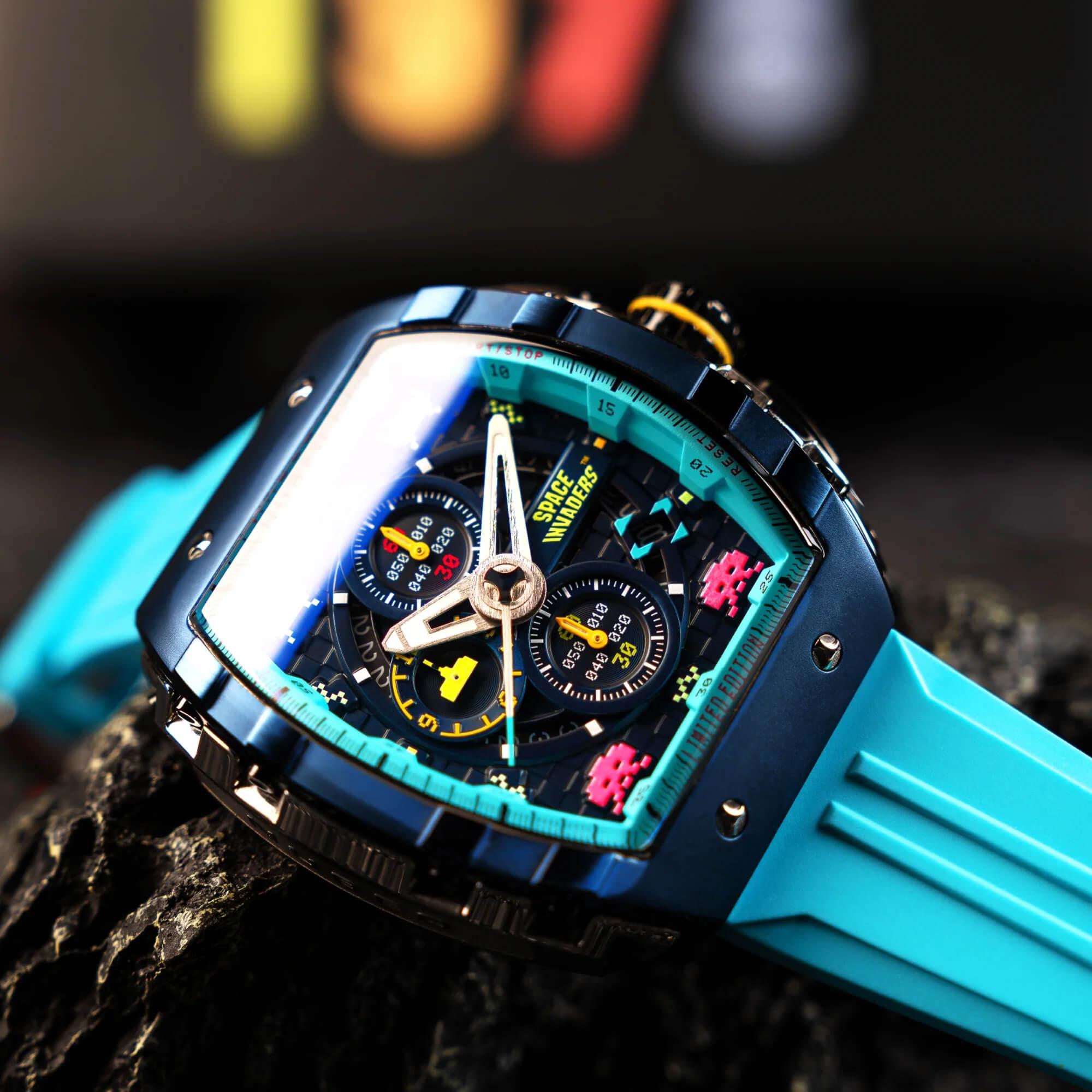 Мъжки часовник Nubeo Magellan Chronograph Space Invaders – Cosmic Cobalt Limited