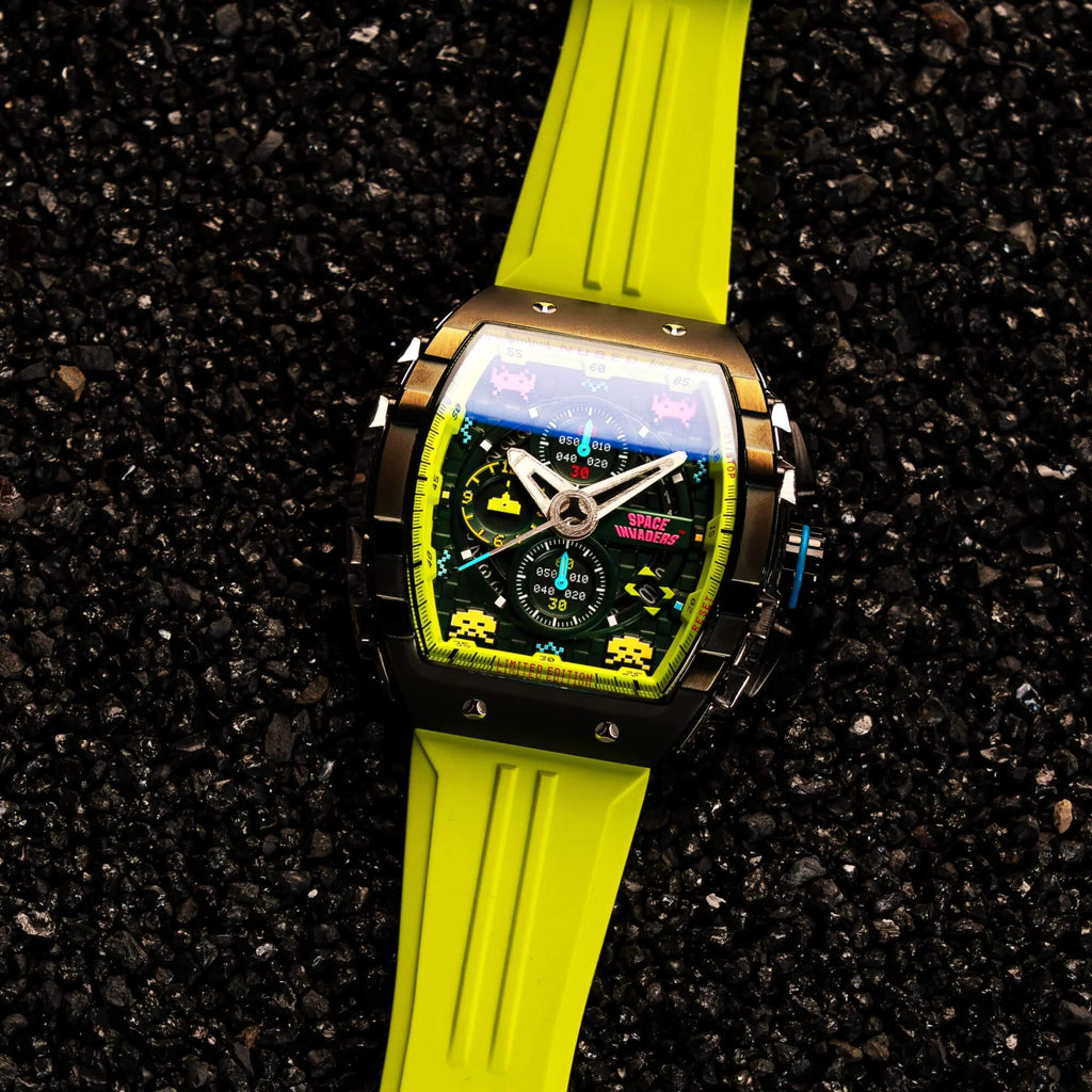 Мъжки часовник Nubeo Magellan Chronograph Space Invaders – Galactic Green Limited