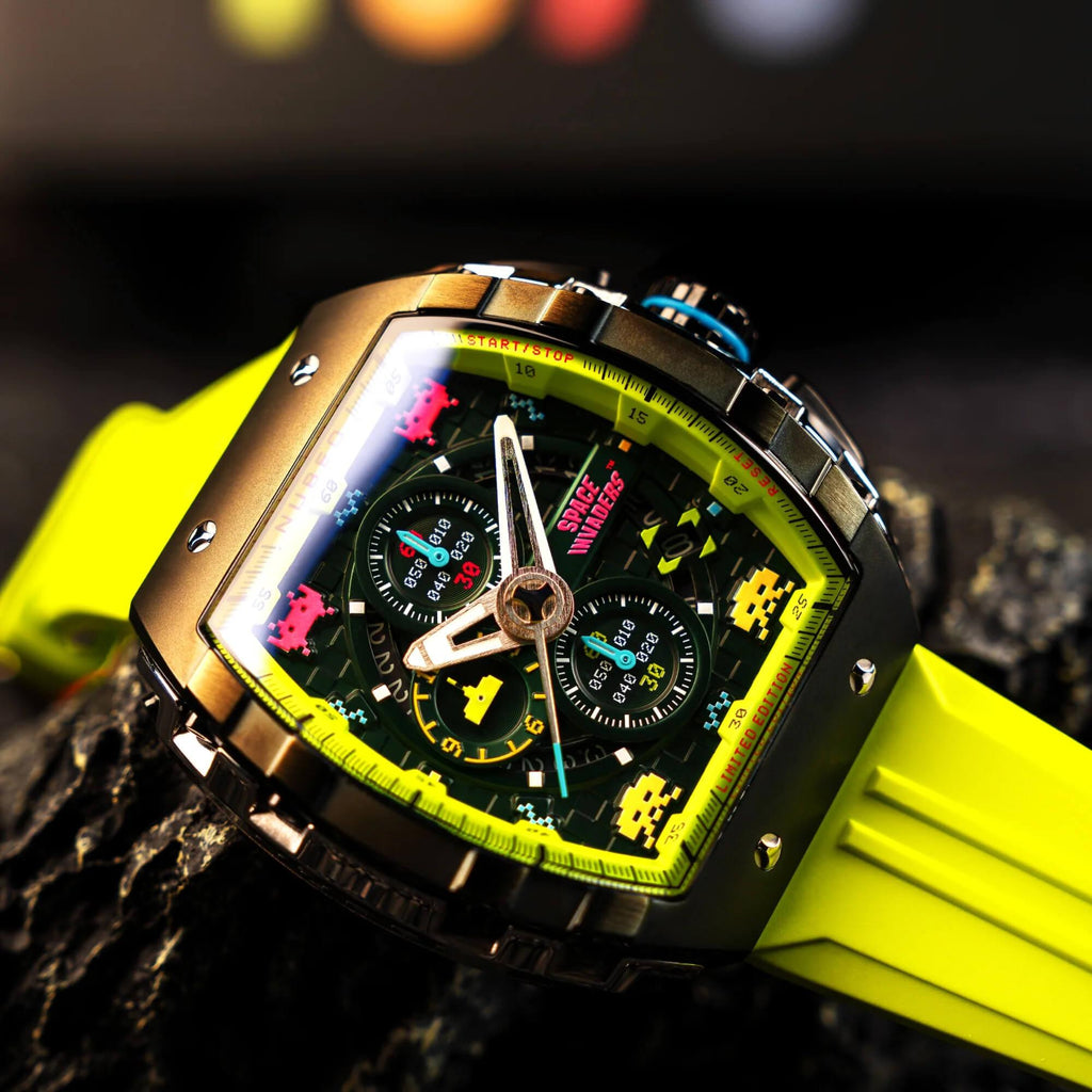 Мъжки часовник Nubeo Magellan Chronograph Space Invaders – Galactic Green Limited