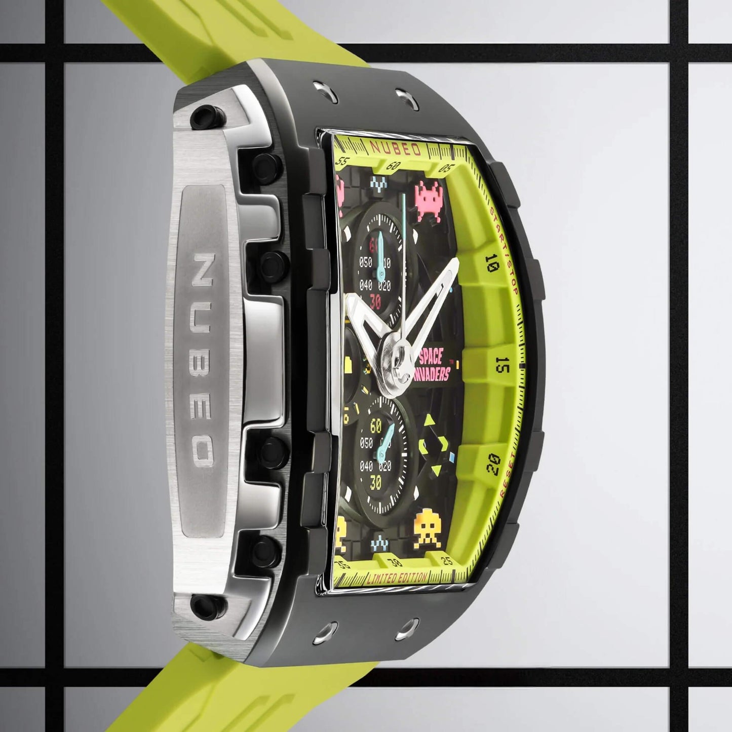 Мъжки часовник Nubeo Magellan Chronograph Space Invaders – Galactic Green Limited
