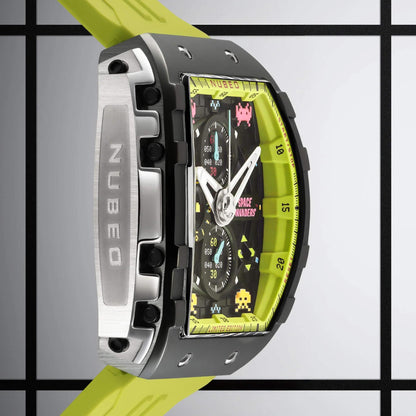 Мъжки часовник Nubeo Magellan Chronograph Space Invaders – Galactic Green Limited