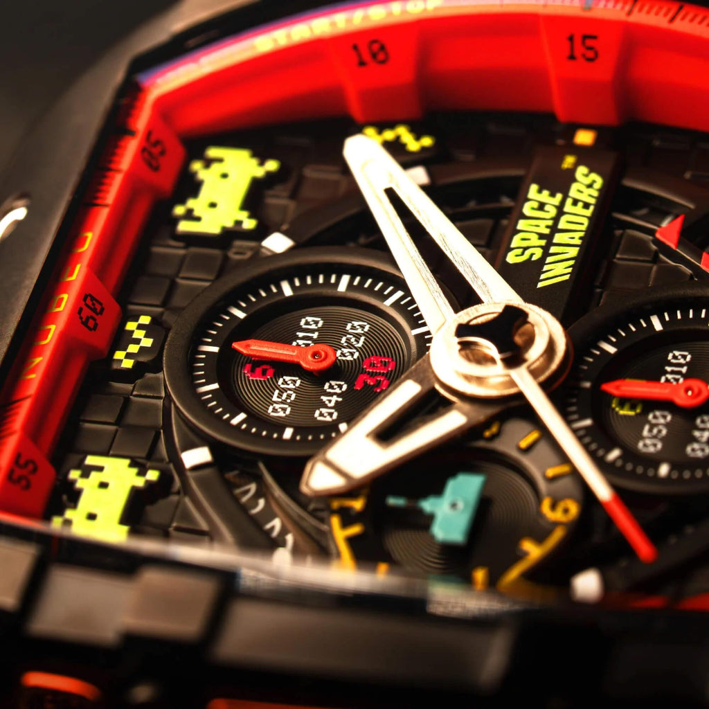 Мъжки часовник Nubeo Magellan Chronograph Space Invaders – Pixel Red Limited